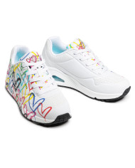 Buty damskie Skechers UNO SPREAD THE LOVE 155507WMLT Białe - Sklep online Mastersport