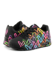 Buty damskie Skechers UNO HIGHLIGHT LOVE 177981BKMT Czarne - Sklep online Mastersport