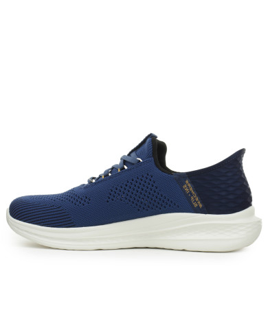 Buty męskie Skechers SLADE QUINTO 210810BLU Niebieskie - Sklep online Mastersport