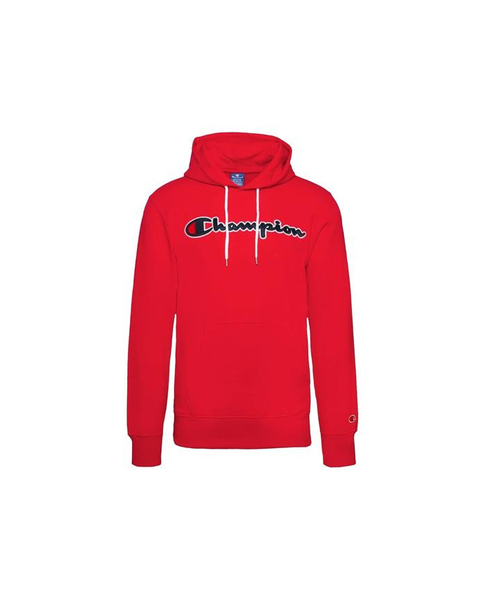 Bluza męska Champion HOODED SWEATSHIRT 214183RS041 Czerwona - Sklep online Mastersport