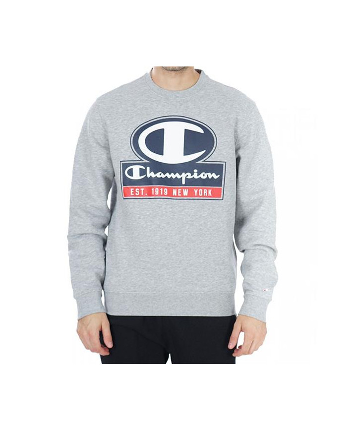 Bluza męska Champion CREWNECK SWEATSHIRT 216604EM006 Szara - Sklep online Mastersport