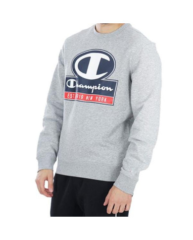Bluza męska Champion CREWNECK SWEATSHIRT 216604EM006 Szara - Sklep online Mastersport