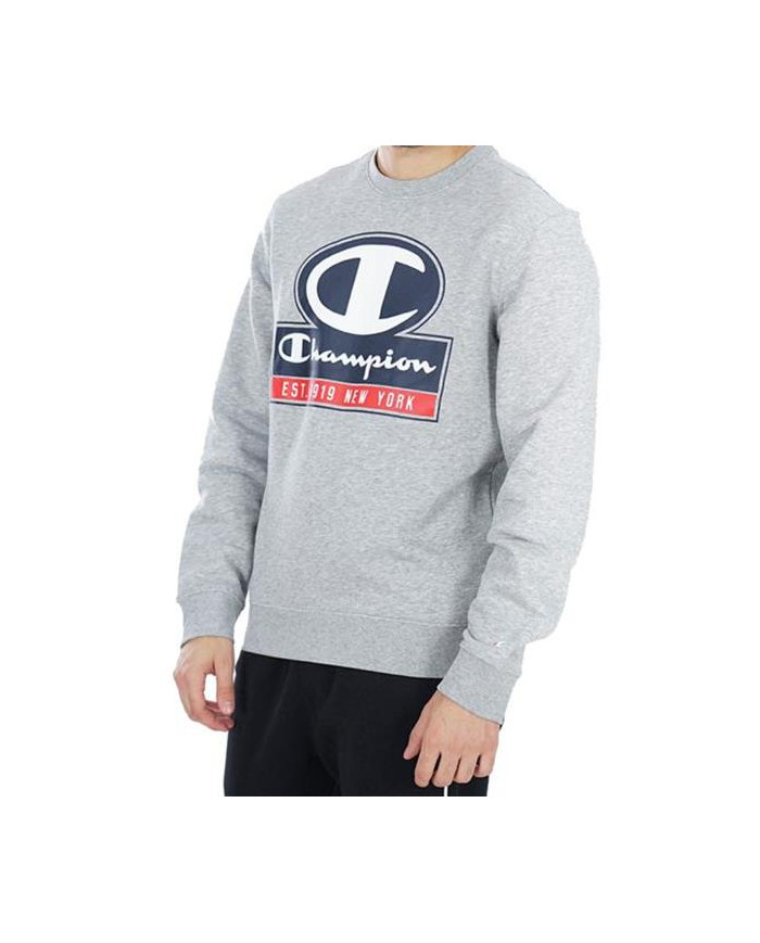 Bluza męska Champion CREWNECK SWEATSHIRT 216604EM006 Szara - Sklep online Mastersport
