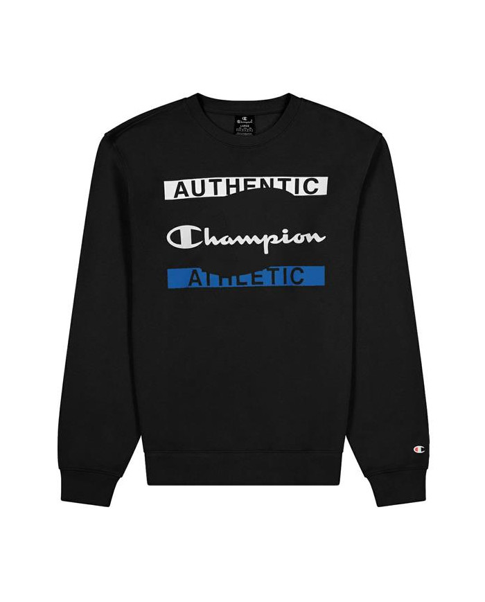 Bluza męska Champion CREWNECK SWEATSHIRT 216604KK001 Czarna - Sklep online Mastersport