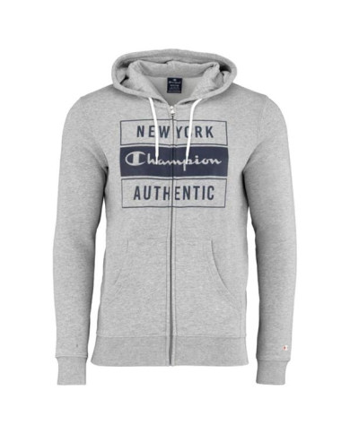 Bluza męska Champion HOODED FULL ZIP SWEATSHIRT 216605EM006 Szara - Sklep online Mastersport
