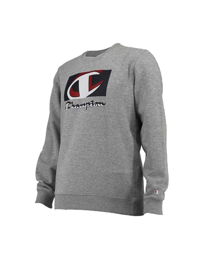Bluza męska Champion CREWNECK SWEATSHIRT 216641EM006 Szara - Sklep online Mastersport