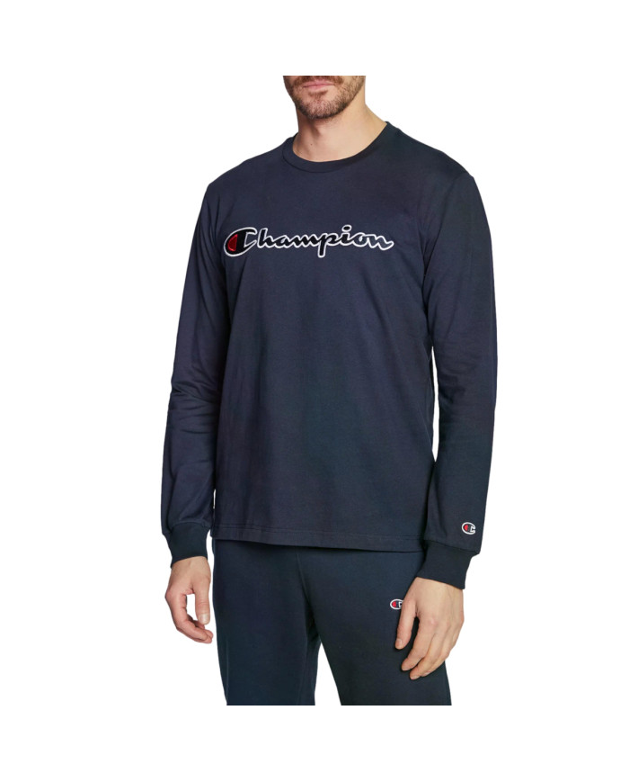 Koszulka męska Champion CREWNECK LS T-SHIRT 217861BS538 Niebieska - Sklep online Mastersport