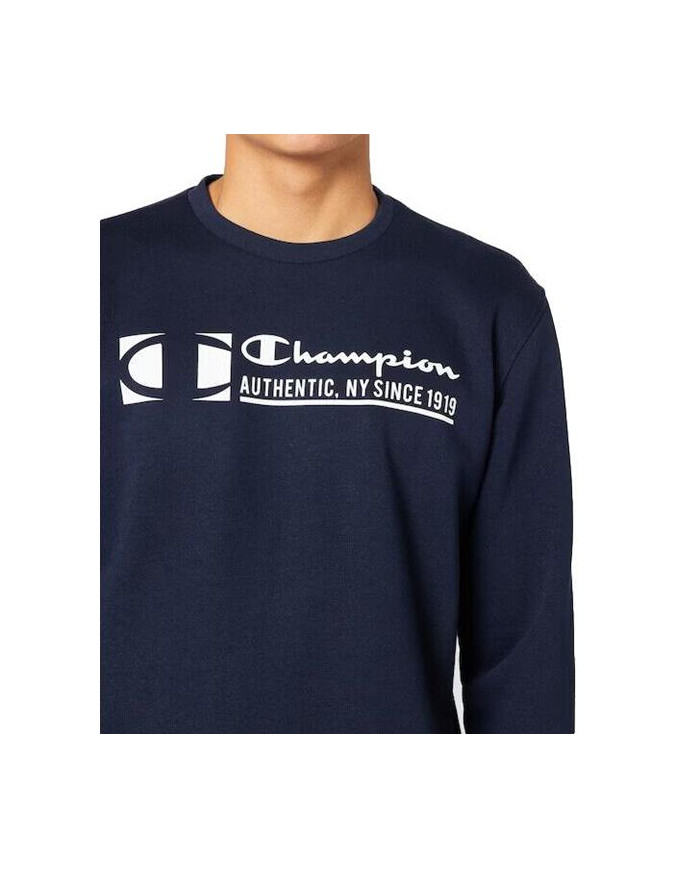 Bluza męska Champion CREWNECK SWEATSHIRT 217995BS501 Niebieska - Sklep online Mastersport