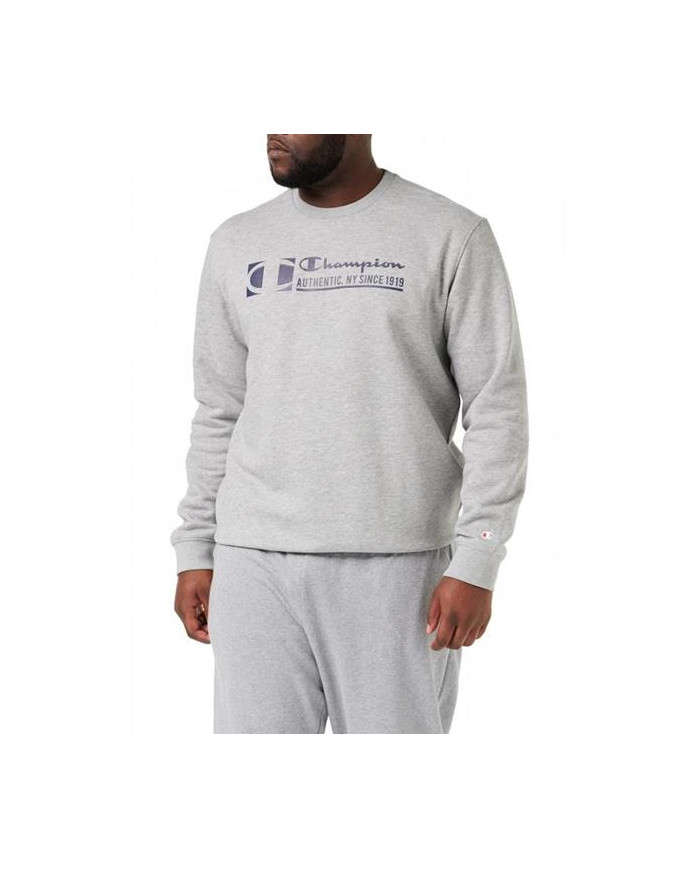 Bluza męska Champion CREWNECK SWEATSHIRT 217995EM006 Szara - Sklep online Mastersport