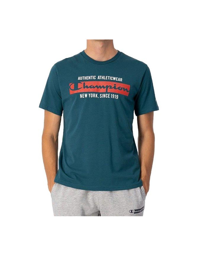 Koszulka męska Champion CREWNECK T-SHIRT 217997GS549 Niebieska - Sklep online Mastersport