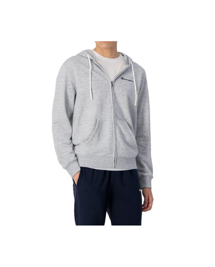 Bluza męska Champion HOODED FULL ZIP SWEATSHIRT 218537EM021 Szara - Sklep online Mastersport