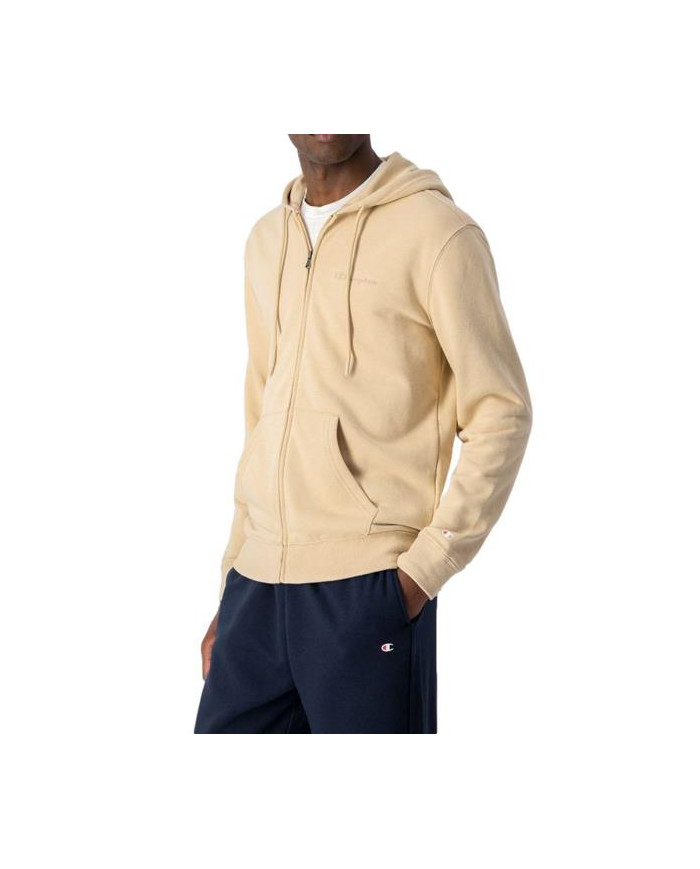 Bluza męska Champion HOODED FULL ZIP SWEATSHIRT 218537MS073 Beżowa - Sklep online Mastersport