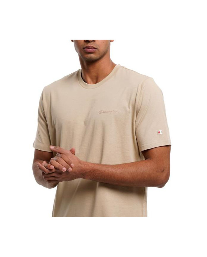 Koszulka męska Champion CREWNECK T-SHIRT 218539MS073 Beżowa - Sklep online Mastersport