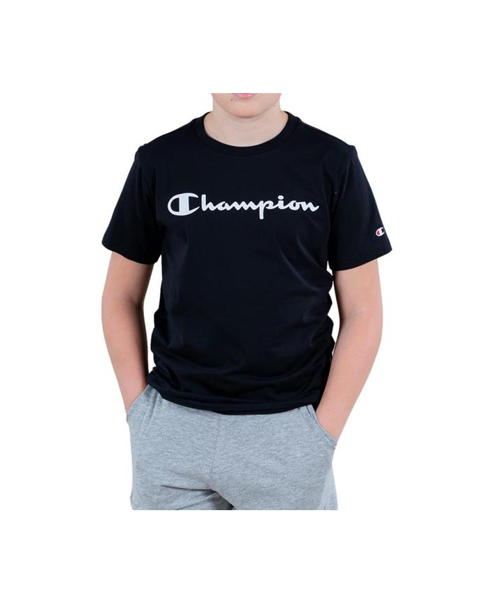 Koszulka dziecięca Champion CREWNECK T-SHIRT 305365KK001 Czarna - Sklep online Mastersport