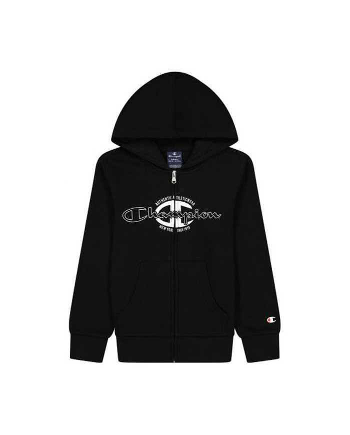 Bluza dziecięca Champion HOODED FULL ZIP SWEATSHIRT 306170KK001 Czarna - Sklep online Mastersport