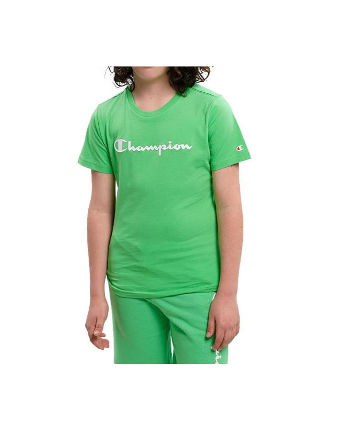 Koszulka dziecięca Champion CREWNECK T-SHIRT 306285GS024 Zielona - Sklep online Mastersport