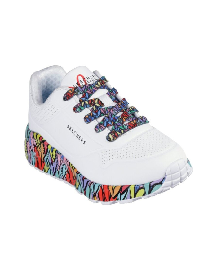 Buty dziecięce Skechers UNO LITE-SUBTLE LOVE 314088LWMLT Białe - Sklep online Mastersport