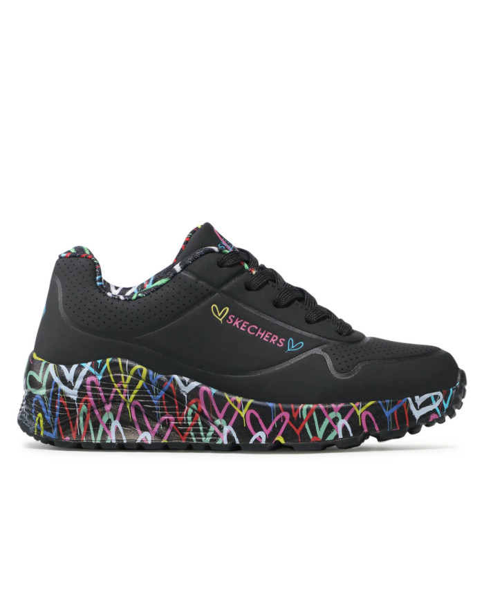 Buty dziecięce Skechers UNO LITE LOVELY LUV 314976LBKMT Czarne - Sklep online Mastersport