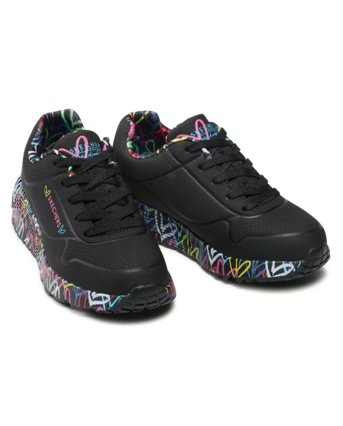 Buty dziecięce Skechers UNO LITE LOVELY LUV 314976LBKMT Czarne - Sklep online Mastersport