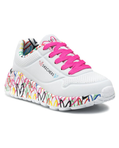 Buty dziecięce Skechers UNO LITE LOVELY LUV 314976LWMLT Białe - Sklep online Mastersport
