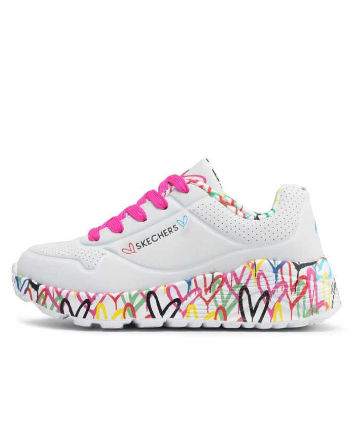 Buty dziecięce Skechers UNO LITE LOVELY LUV 314976LWMLT Białe - Sklep online Mastersport