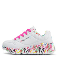 Buty dziecięce Skechers UNO LITE LOVELY LUV 314976LWMLT Białe - Sklep online Mastersport