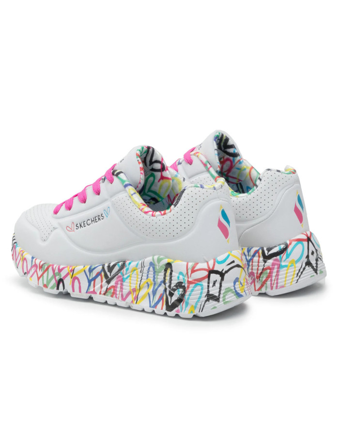 Buty dziecięce Skechers UNO LITE LOVELY LUV 314976LWMLT Białe - Sklep online Mastersport