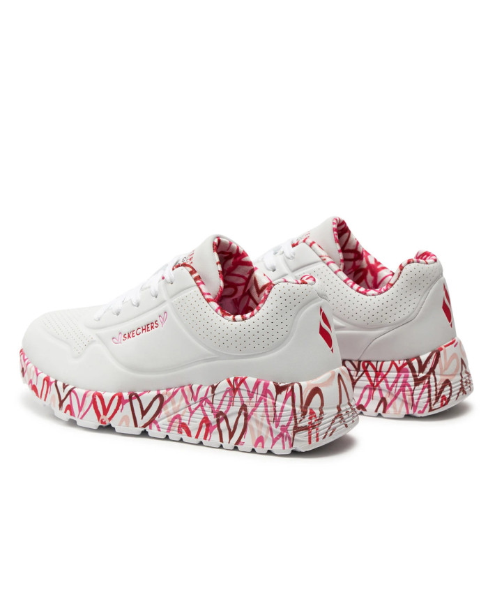 Buty damskie Skechers UNO LITE LOVELY LUV 314976LWRPK Białe - Sklep online Mastersport