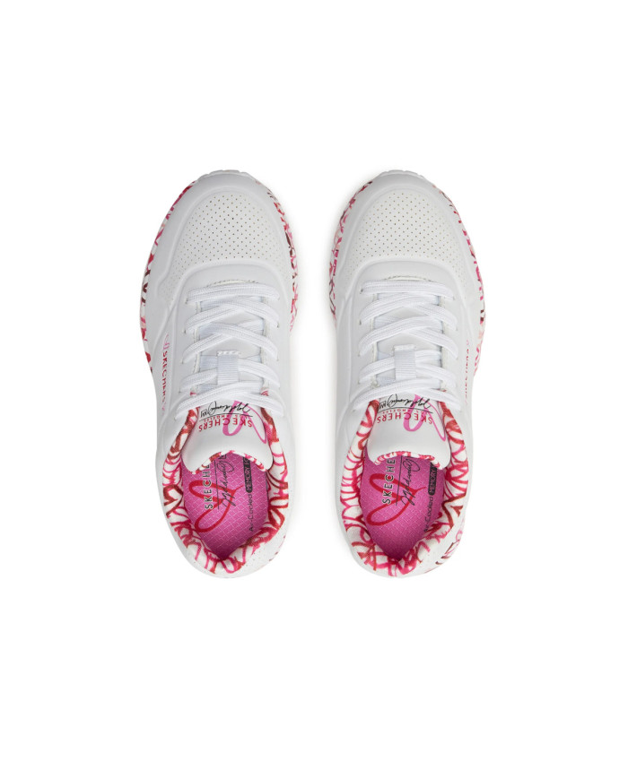 Buty damskie Skechers UNO LITE LOVELY LUV 314976LWRPK Białe - Sklep online Mastersport