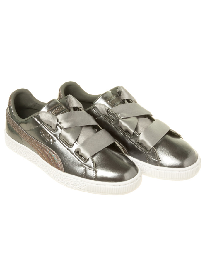 Buty dziecięce Puma BASKET HEART LUNAR LUX JR 36599301 Srebrne - Sklep online Mastersport