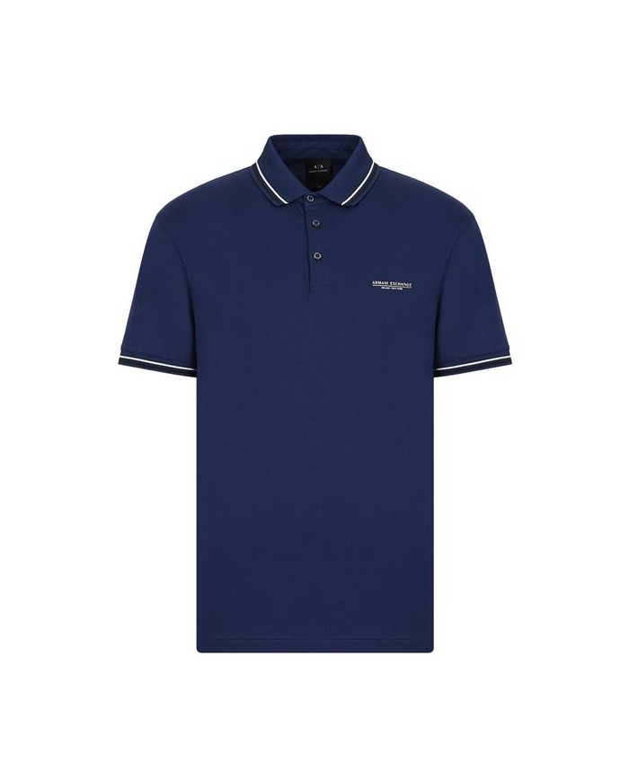 Koszulka męska Armani Exchange POLO 3LZFLB-ZJ9AZ-15BF Niebieska - Sklep online Mastersport