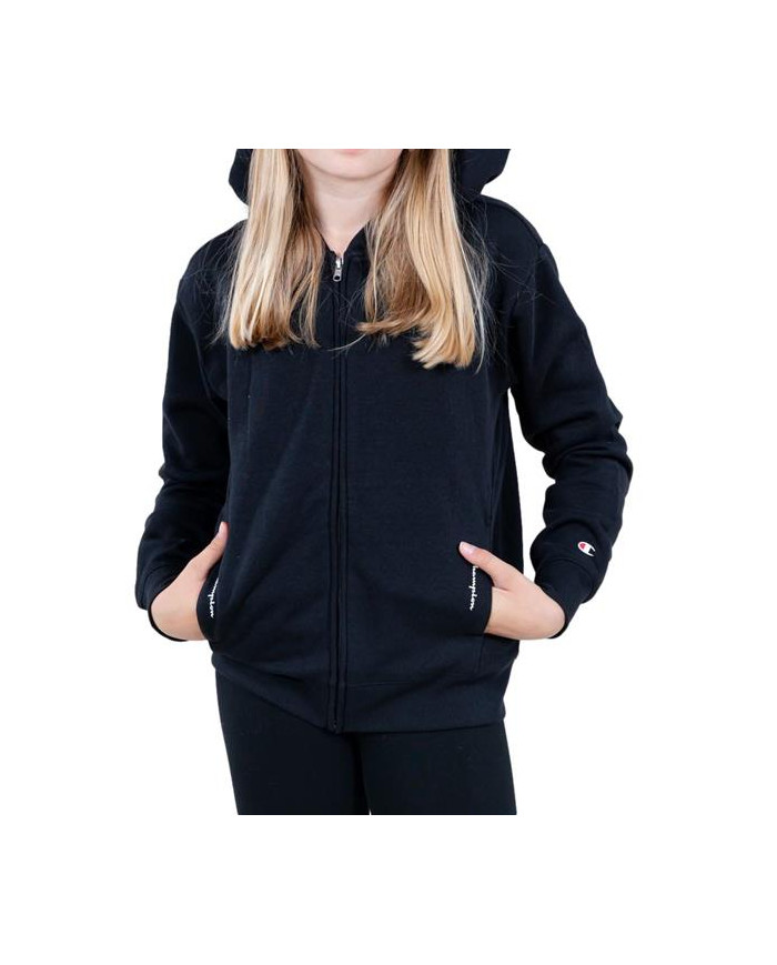 Bluza dziecięca Champion HOODED FULL ZIP SWEATSHIRT 404444KK001 Czarna - Sklep online Mastersport