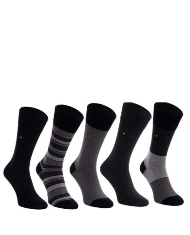 Skarpetki męskie Tommy Hilfiger MEN BIRDEYE GIFTBOX 5P 492005001-200 Wielokolorowe - Sklep online Mastersport