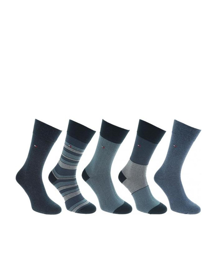 Skarpetki męskie Tommy Hilfiger MEN BIRDEYE GIFTBOX 5P 492005001-322 Wielokolorowe - Sklep online Mastersport