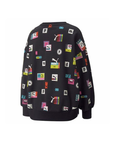 Bluza damska Puma BRAND LOVE OVERSIZED AOP 53435101 Czarna - Sklep online Mastersport