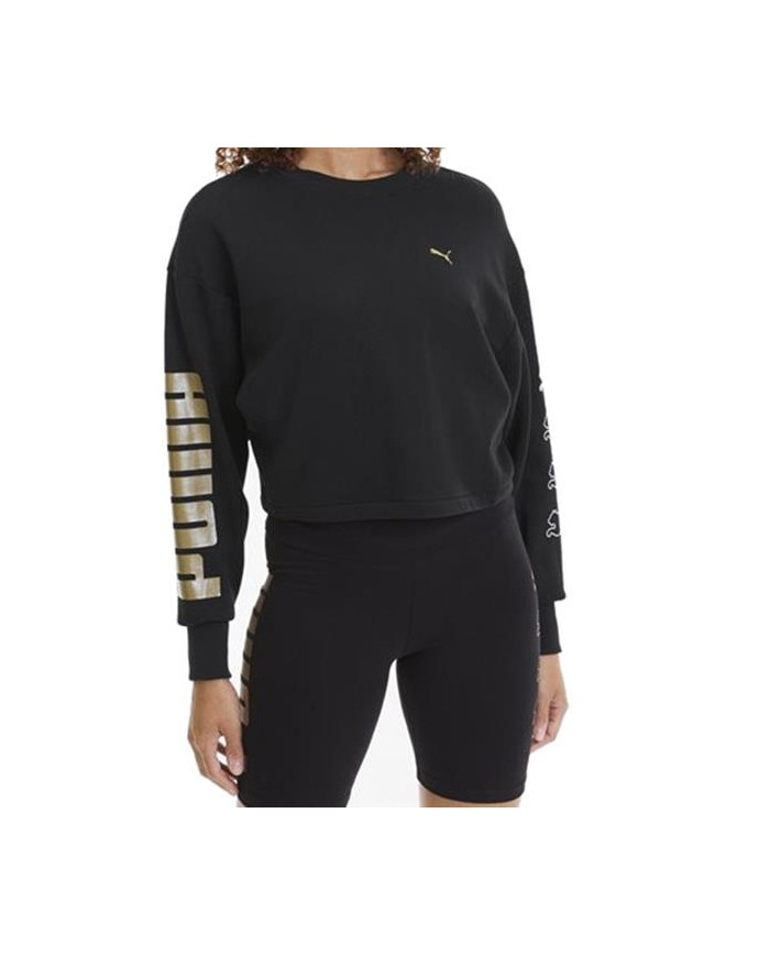 Bluza damska Puma REBEL CREW SWEAT TR 58175551 Czarna - Sklep online Mastersport