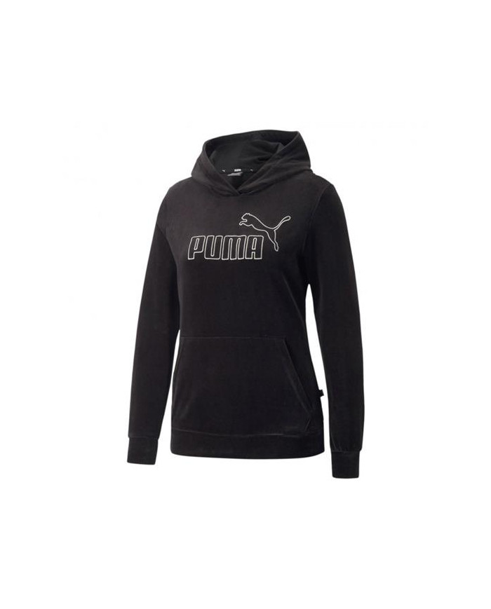 Bluza damska Puma ESS+ VELOUR HOODIE 67000801 Czarna - Sklep online Mastersport
