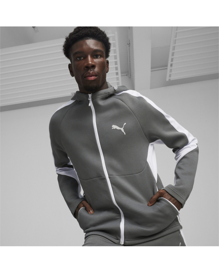 Bluza męska Puma EVOSTRIPE FULL-ZIP HOODIE 67899580 Szara - Sklep online Mastersport
