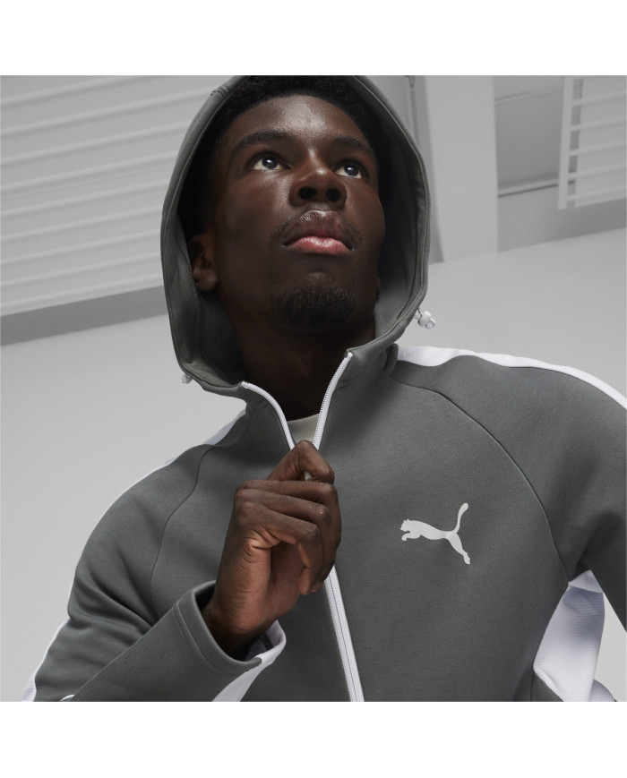Bluza męska Puma EVOSTRIPE FULL-ZIP HOODIE 67899580 Szara - Sklep online Mastersport