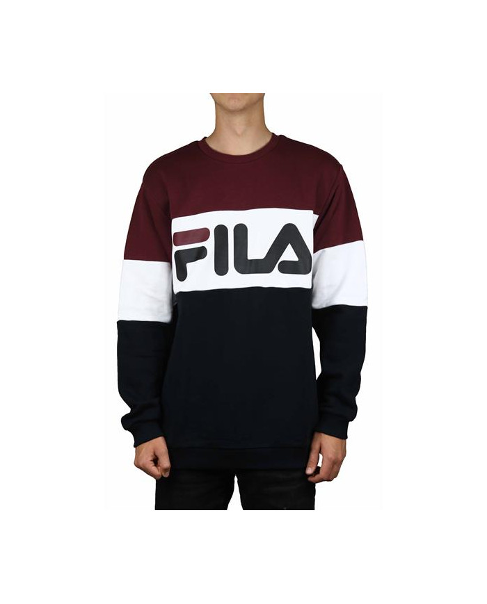 Bluza męska Fila STRAIGHT BLOCKED CREW 681255A815 Czarna - Sklep online Mastersport