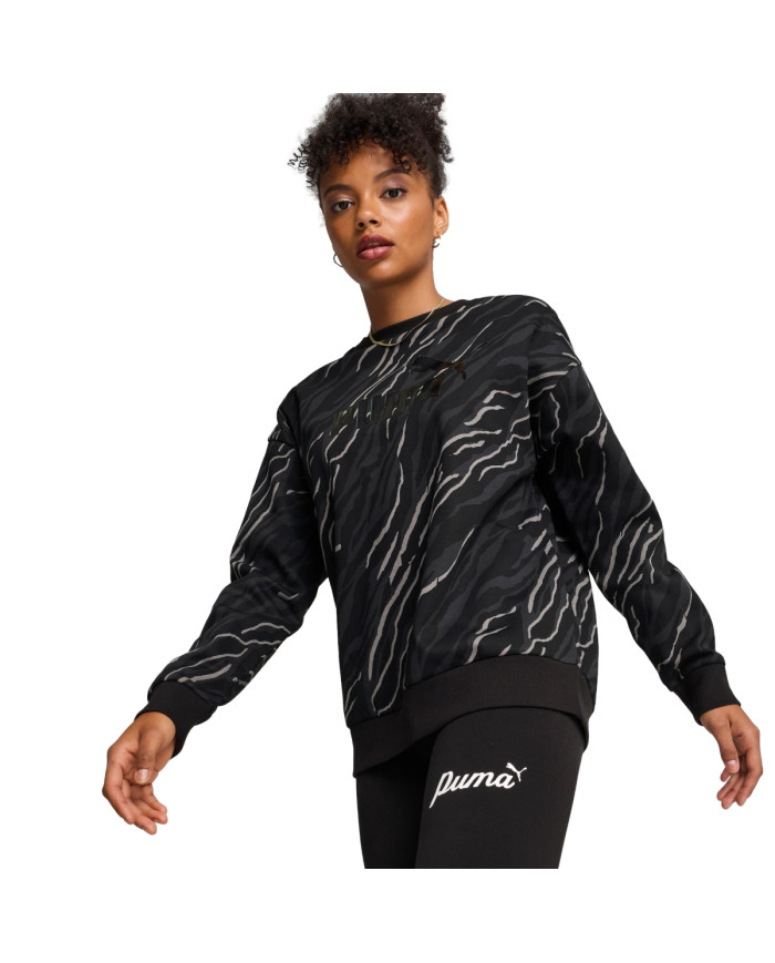 Bluza damska Puma ESS+ ANIMAL AOP CREW FL 68149101 Czarna - Sklep online Mastersport