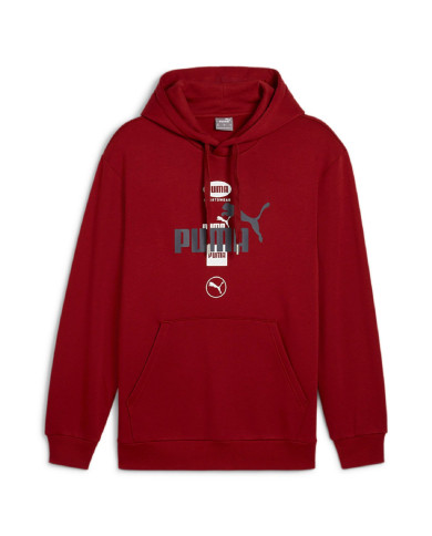 Bluza męska Puma POWER GRAPHIC HOODIE FL 68174113 Czerwona - Sklep online Mastersport