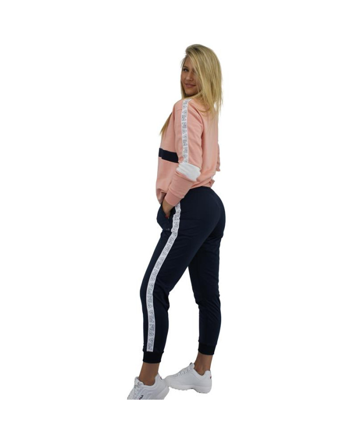 Bluza damska Fila JACKI TAPED CREW SWEAT W 683282B054 Różowa - Sklep online Mastersport