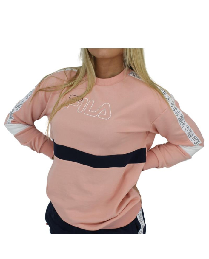 Bluza damska Fila JACKI TAPED CREW SWEAT W 683282B054 Różowa - Sklep online Mastersport