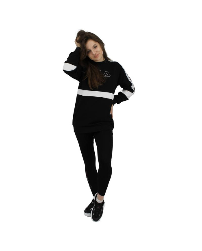 Bluza damska Fila JACKI TAPED CREW SWEAT W 683282E09 Czarna - Sklep online Mastersport