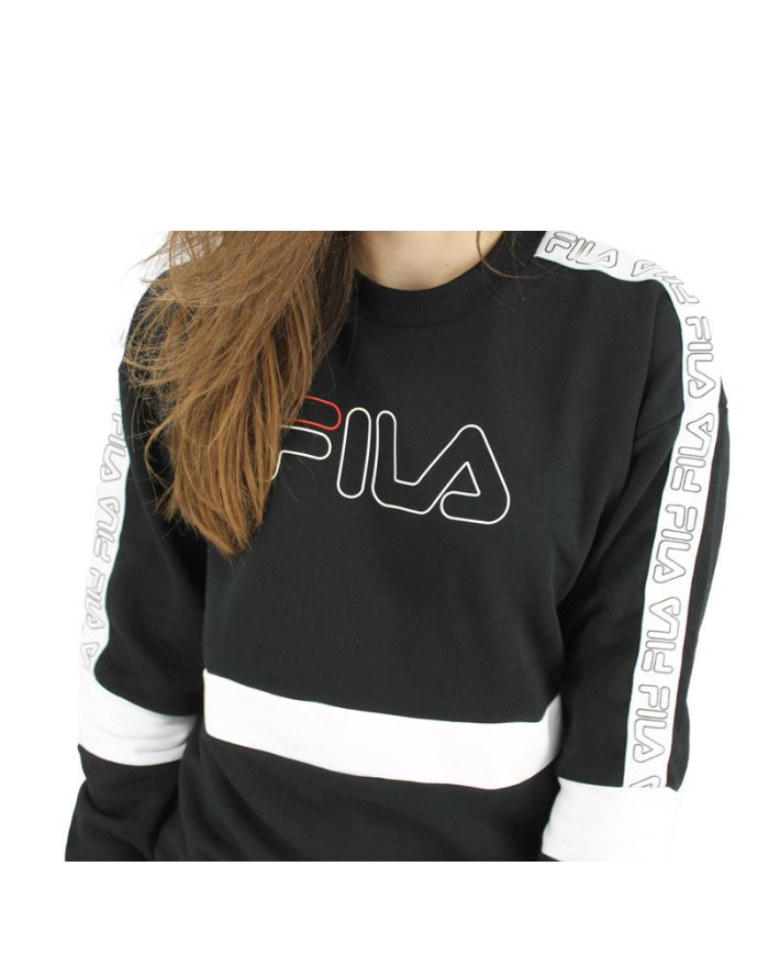 Bluza damska Fila JACKI TAPED CREW SWEAT W 683282E09 Czarna - Sklep online Mastersport