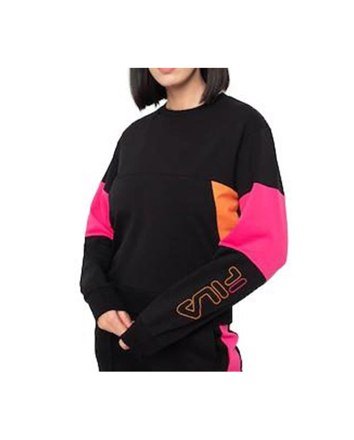 Bluza damska Fila PARASTU CROPPED CREW W 683430A273 Czarna - Sklep online Mastersport