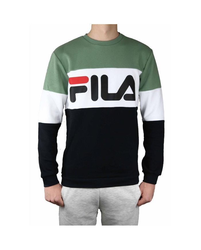 Bluza męska Fila STRAIGHT BLOCKED CREW 688050A437 Czarna - Sklep online Mastersport