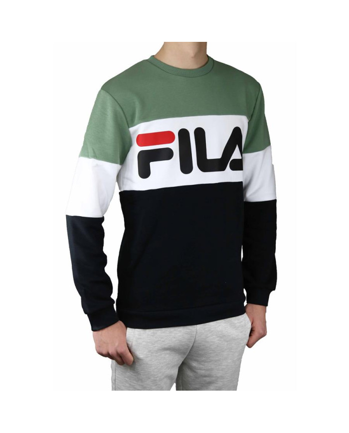 Bluza męska Fila STRAIGHT BLOCKED CREW 688050A437 Czarna - Sklep online Mastersport