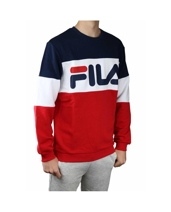 Bluza męska Fila STRAIGHT BLOCKED CREW 688050R69 Czerwona - Sklep online Mastersport
